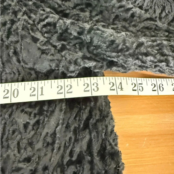 Vintage Persian Curly Lamb Swing Coat Black Round Buttons Short Size M - Picture 11 of 12